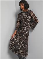 WALLIS Black Leopard Print Mesh Midi Dress 10