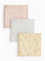 Peter Rabbit Print Muslin Cloths 3 Pack One Size