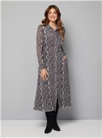 WALLIS Snake Print Mesh Shirt Dress 20