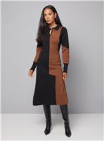 WALLIS Collared Geo Knitted Dress M