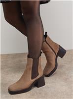 OASIS Barbara Suede Chunky High Heeled Chelsea Boots 5