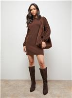 OASIS Slash Neck Sleeve Detail Jumper Dress S