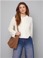 OASIS Trumpet Sleeve Textured Cardigan L