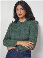 WAREHOUSE Zip Up Rib Crew Cardigan L