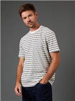 BURTON Off White Broken Stripe T-Shirt XL
