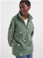 JD WILLIAMS Longline Borg Quarter Zip Fleece 30