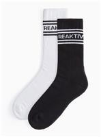 REAKTIV Black & White Ankle Socks 2 Pack 9-12