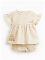 Yellow Winnie The Pooh Top & Bloomers Set Up to 3 mths