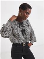 JD WILLIAMS Bow Front Satin Raglan Blouse 8