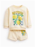Lemon Smiley Graphic Sweat & Shorts Set 4-5 years