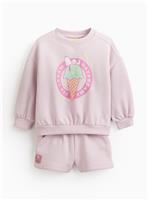 Pink Snoopy Graphic Sweatshirt & Shorts Set 2-3 years