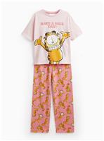 Pink Garfield Print Pyjamas 9-10 years
