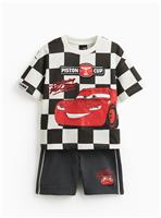 Mono Checkerboard Cars Lightning McQueen Print T-Shirt & Shorts Set 1-2 years