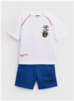 Hot Wheels Graphic Print T-Shirt & Shorts Set 11 years
