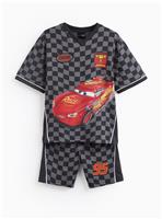 Black Cars Lightning McQueen Print Football Style Shortie Pyjamas 4-5 years