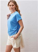 REAKTIV Blue Plain Ruched Tee XXL