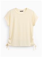 REAKTIV Yellow Plain Ruched Tee S