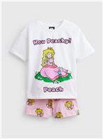 Super Mario Princess Peach Print Shortie Pyjamas 4-5 years