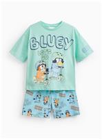 Green Bluey Print Shortie Pyjamas 2-3 years
