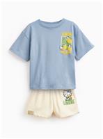 Blue Hello Kitty Lemon Graphic T-Shirt & Shorts Set 7 years