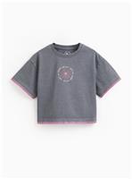 Grey Blanket Stitch T-Shirt 12 years