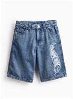 Blue Denim Hot Wheels Print Shorts 7 years