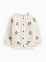 Tu x Morris & Co. Cream Strawberry Thief Print Embroidered Cardigan Up to 3 mths