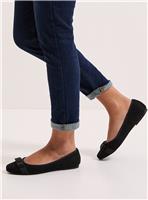 DOROTHY PERKINS Wide Fit Paris Bow Detail Ballet Pumps Natural Black 7