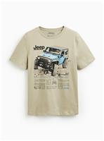 Beige Jeep Graphic Print T-Shirt XXXXL