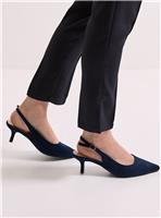 DOROTHY PERKINS Dova Slingback Kitten Heel Court Shoes Navy 7
