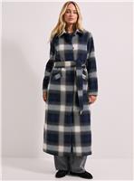 DOROTHY PERKINS Check Detail Belted Coat Navy 8