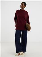 JD WILLIAMS Sponge High Neck Deep Trim Tunic 32-34