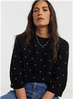 JD WILLIAMS Pearl Detail Raglan Short Sleeve Jumper 28-30