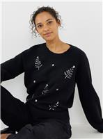 JD WILLIAMS Sequin Tree Novelty Jumper 28-30