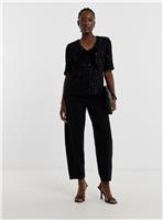 JD WILLIAMS Fluffy Sequin Bow Front Top 30