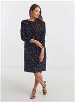 JD WILLIAMS Bow Back Velvet Sequin Shift Dress 18