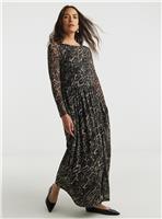 JD WILLIAMS Mesh Pleated Ballet Slash Neck Dress 16