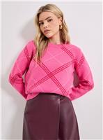 DOROTHY PERKINS Pink Argyle Jumper Pink XL