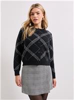 DOROTHY PERKINS Black Argyle Cardigan - Black M