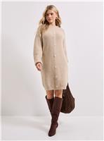 DOROTHY PERKINS Oatmeal Button Down Knitted Dress XL