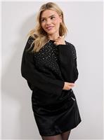 DOROTHY PERKINS Black Scattered Sparkle Jumper S