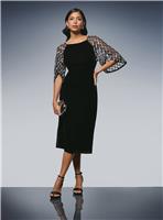 WALLIS Sequin Sleeve Square Neck Velvet Midi Dress 16