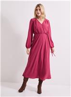 DOROTHY PERKINS Wrap Detail Blouson Sleeve Midi Dress 18