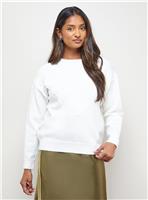OASIS Lace Trim Crew Neck Jumper L