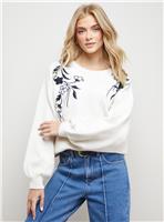 OASIS Floral Embroidered Crew Neck Jumper S