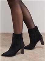 OASIS Maria Faux Suede High Block Heel Pointed Chelsea Ankle Boots 4