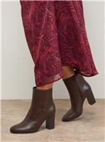 OASIS Louisa Faux Leather Round Toe Stacked High Heel Ankle Boots 6