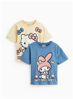 Hello Kitty Graphic Print T-Shirts 2 Pack 6-7 years