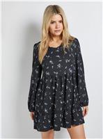 DOROTHY PERKINS Floral Tiered Scoop Neck Jersey Smock Mini Dress 12