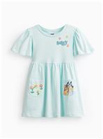 Green Bluey Print Jersey Dress 2-3 years